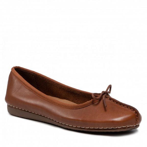 Ballerine CLARKS - Freckle Ice 203529304 Dark Tan Lea Ballerine CLARKS - Freckle Ice 203529304 Dark Tan Lea