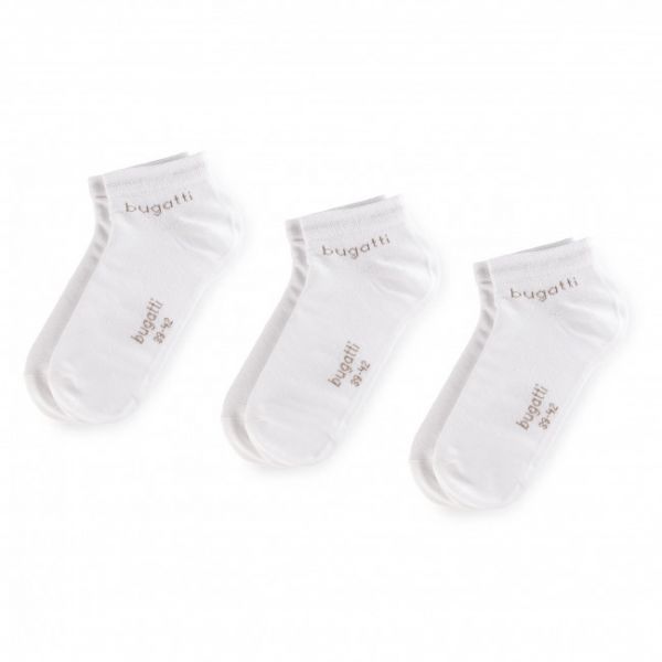 Set di 3 paia di calzini corti da uomo Bugatti - 6765 White 660