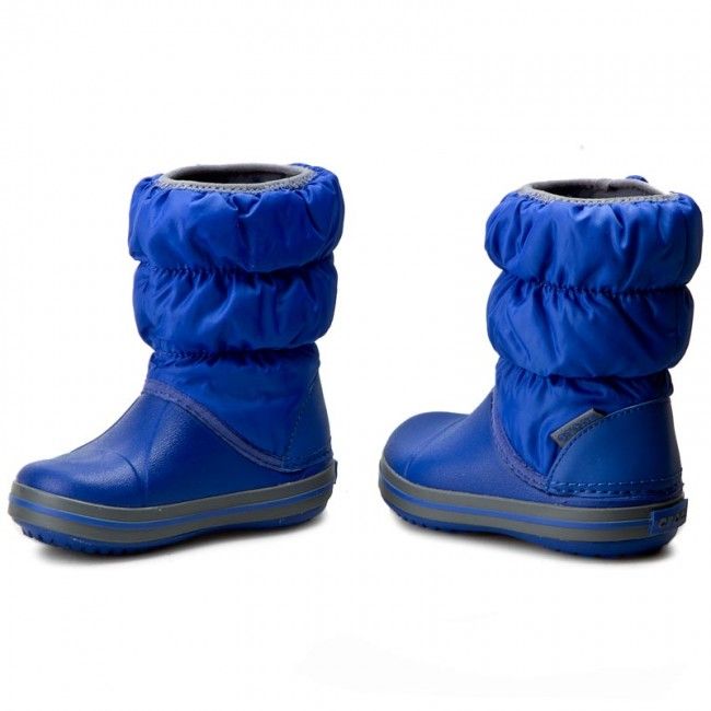Stivali da neve Crocs - Winter Puff Boot Kids 14613 Cerulean Blue/Light Grey