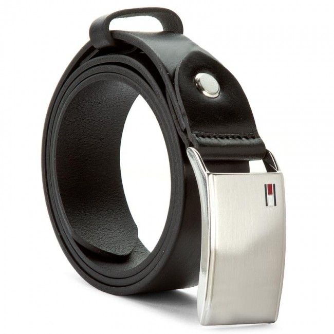 Cintura da uomo Tommy Hilfiger - Th Plaque Belt 3.5 Adj AM0AM01995 002