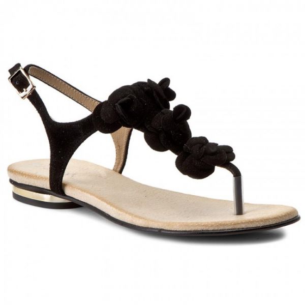 Sandali R.POLAŃSKI - 0830 Czarny Zamsz