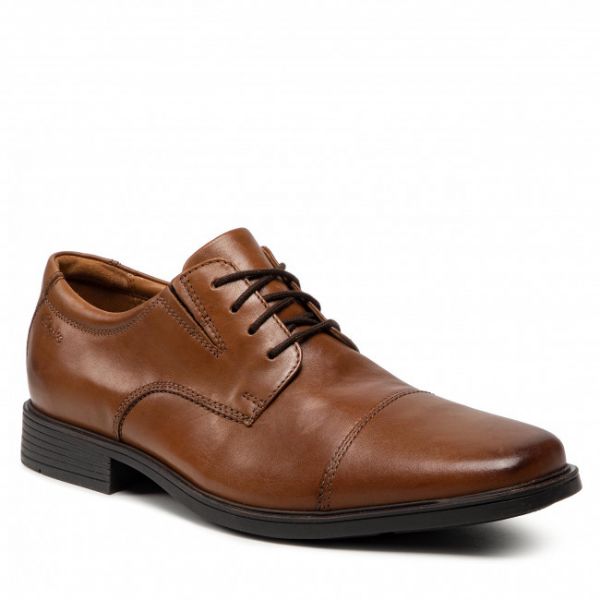 Scarpe basse Clarks - Tilden Cap 261300967 Dark Tan Leather Scarpe basse Clarks - Tilden Cap 261300967 Dark Tan Leather