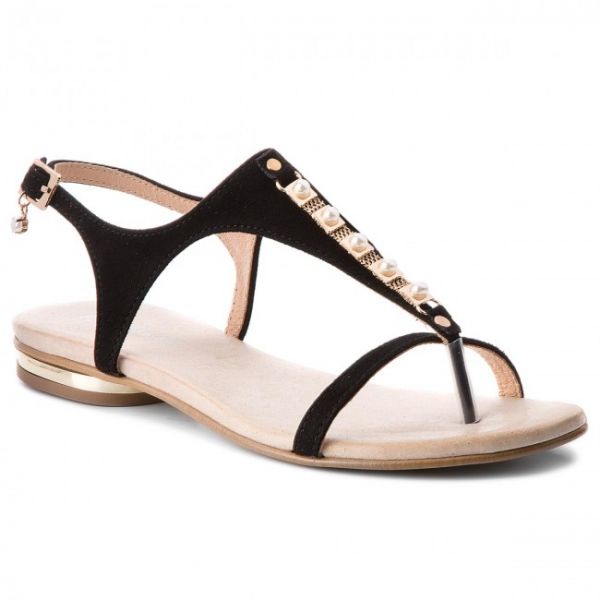 Sandali R.POLAŃSKI - 0939 Czarny Zamsz