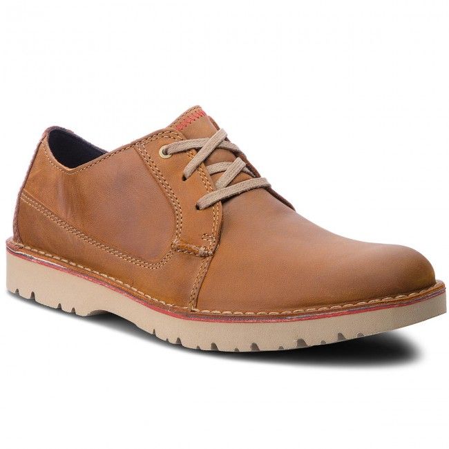 Scarpe basse Clarks - Vargo Plain 261366767 Dark Tan Leather