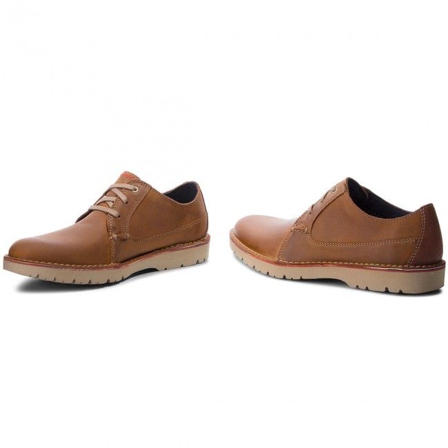 Scarpe basse Clarks - Vargo Plain 261366767 Dark Tan Leather