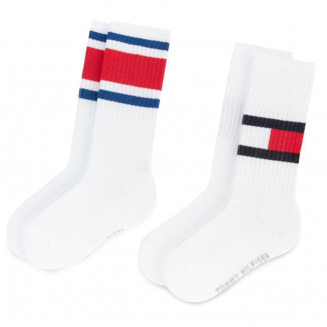 Set di 2 paia di calzini lunghi unisex Tommy Hilfiger - 394020001 White 300