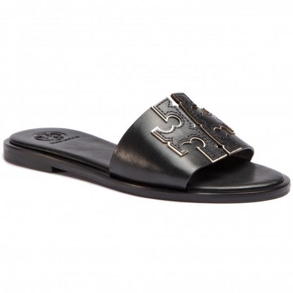 Ciabatte TORY BURCH - Ines Slide 50109 Perfect Black/Silver 043 Ciabatte TORY BURCH - Ines Slide 50109 Perfect Black/Silver 043