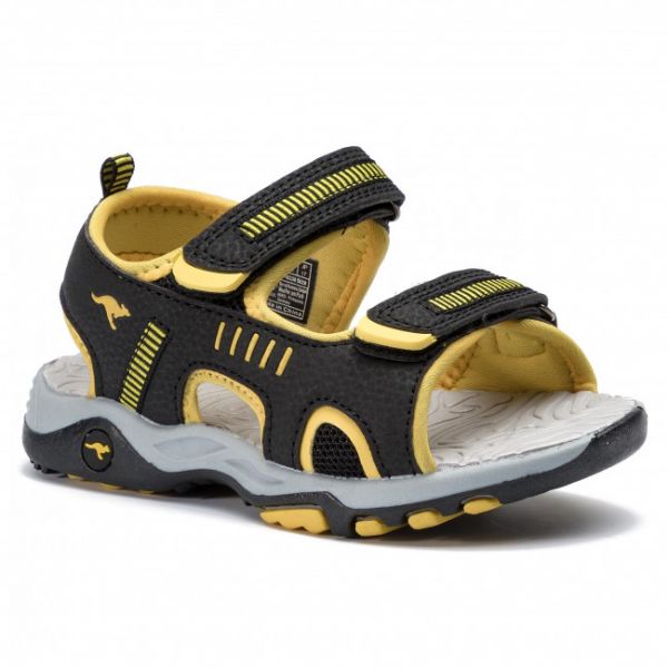 Sandali KangaRoos - K-Logan 18338 000 5028 S Jet Black/Sun Yellow