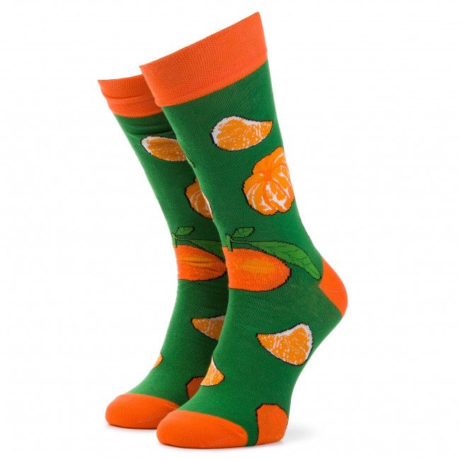 Calzini lunghi unisex CUP OF SOX - Tangerine Love4ever Arancione Verde