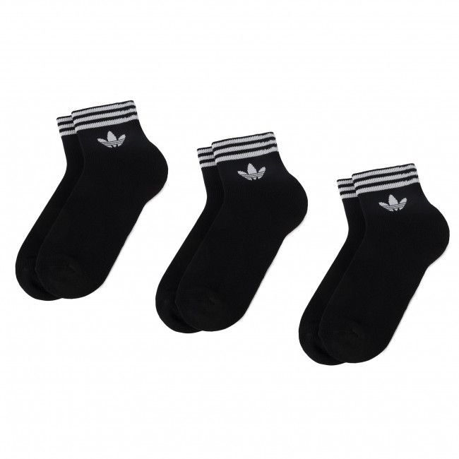 Set di 3 paia di calzini corti unisex adidas - Tref Ank Sck Hc EE1151 Black/White