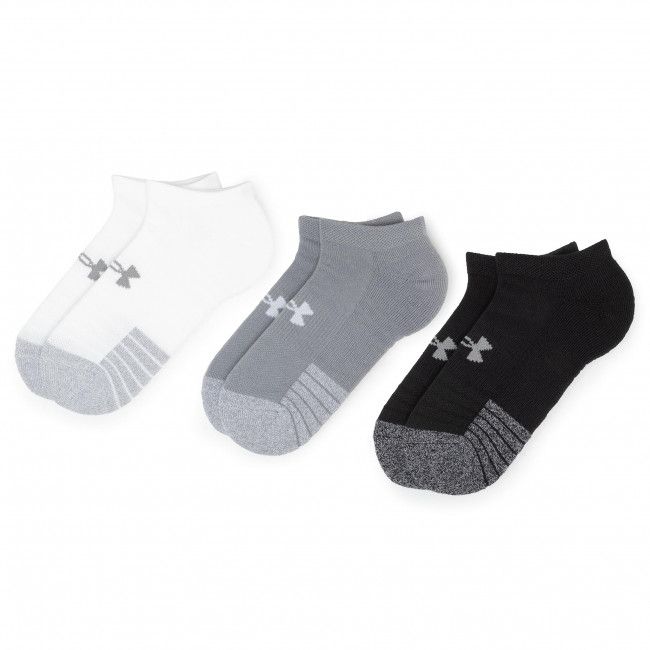 Set di 3 paia di calzini corti unisex UNDER ARMOUR - Heatgear No Show Sock 1346755-035 Gray