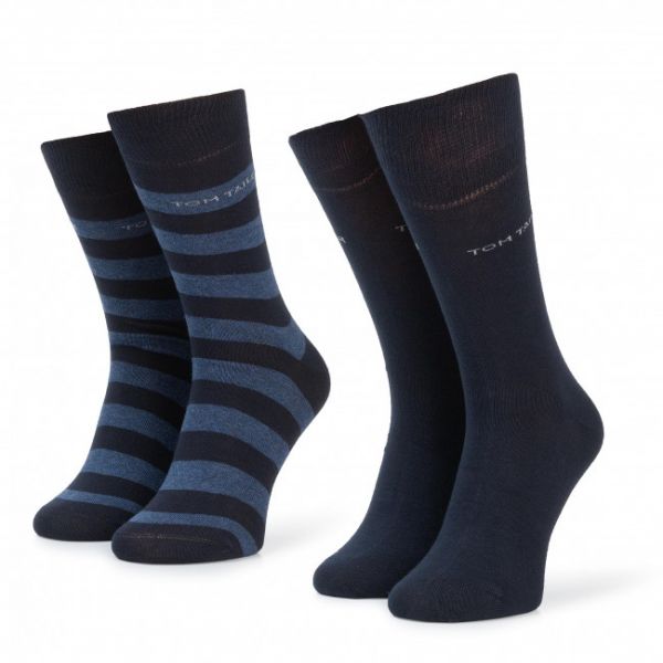 Set di 2 paia di calzini lunghi unisex TOM TAILOR - 9545 Str. Dark Navy 545