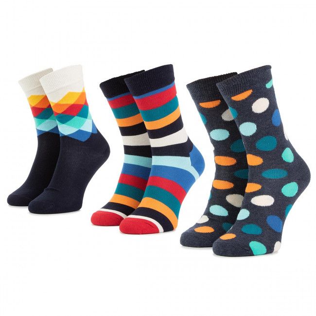 Set di 3 paia di calzini lunghi unisex HAPPY SOCKS - XMIX08-6000 Multicolore