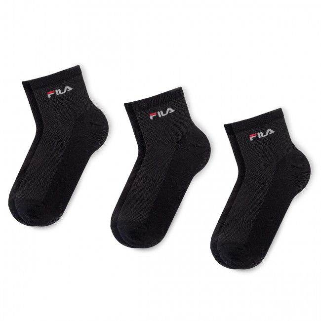 Set di 3 paia di calzini lunghi unisex Fila - Calza Quarter F1742 Black 200