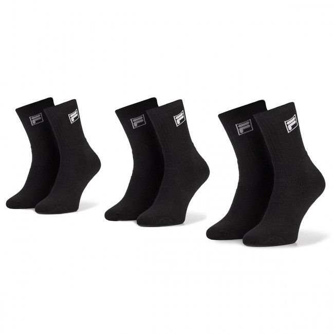 Set di 3 paia di calzini lunghi unisex Fila - Calza Tennis Socks F9000 Black