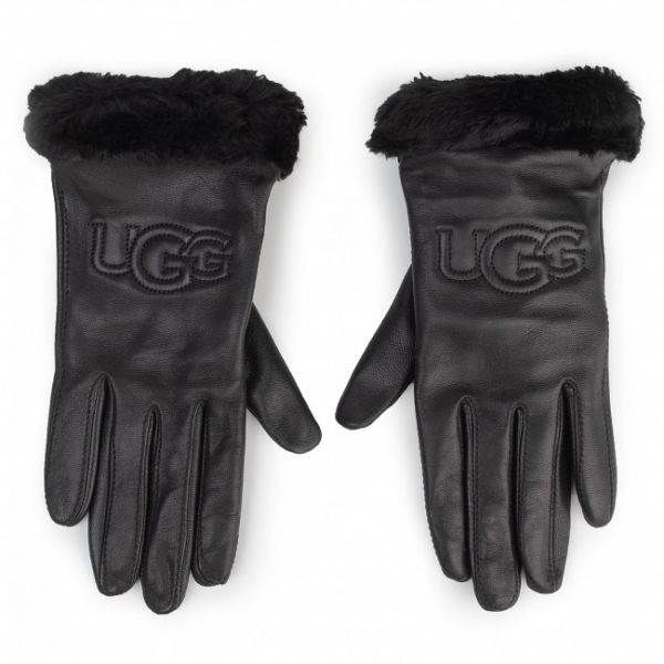 Guanti da donna Ugg - W Classic Leather Logo Glove 19034 Black Guanti da donna Ugg - W Classic Leather Logo Glove 19034 Black