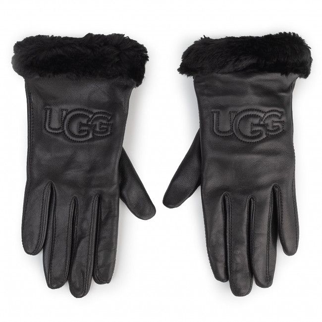 Guanti da donna Ugg - W Classic Leather Logo Glove 19034 Black