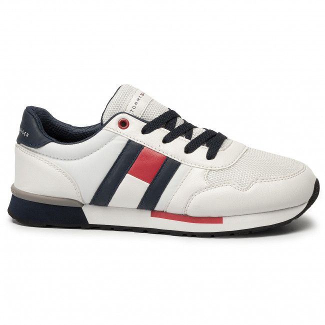 Sneakers TOMMY HILFIGER - Low Cut Lace-Up Sneaker T3B4-30483-0733 White/Blue X336
