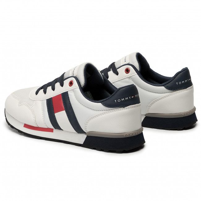 Sneakers TOMMY HILFIGER - Low Cut Lace-Up Sneaker T3B4-30483-0733 White/Blue X336