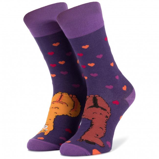 Calzini lunghi unisex Cup of Sox - Llamantine's Day Viola