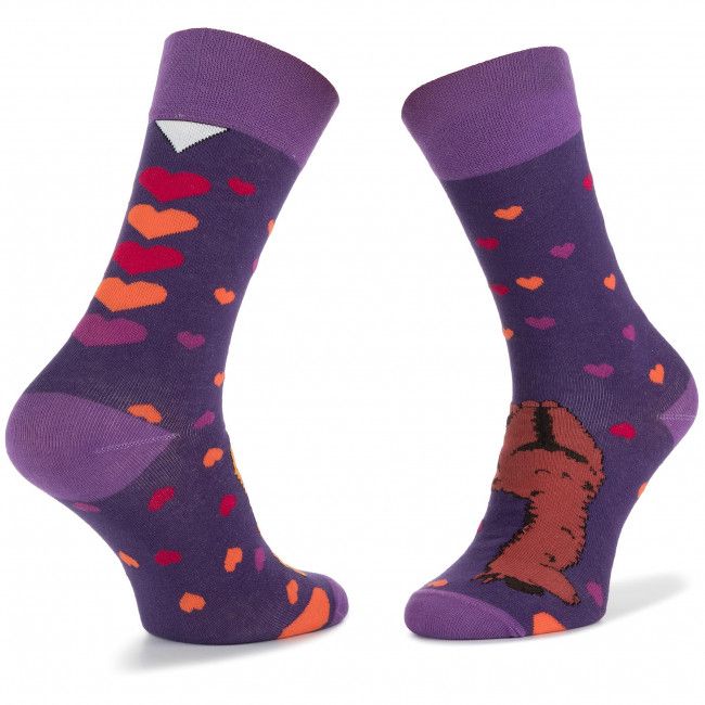 Calzini lunghi unisex Cup of Sox - Llamantine's Day Viola