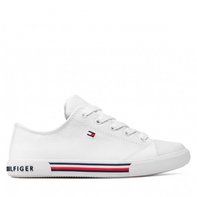 Scarpe da ginnastica Tommy Hilfiger - Low Cut Lace Up Sneaker T3X4-30692-0890 S White 100