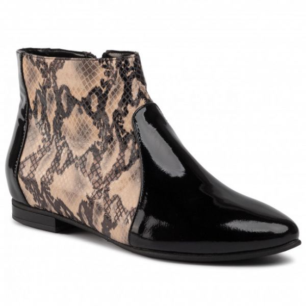 Tronchetti ROBERTO - 290 Czarny Lakier/Wąż Beż Czarny