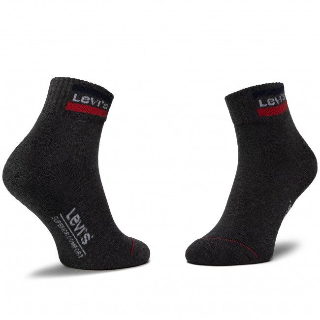 Set di 2 paia di calzini corti unisex Levi's® - 37157-0148 Mid Grey/Black