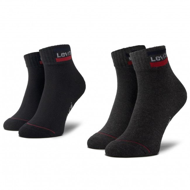 Set di 2 paia di calzini corti unisex Levi's® - 37157-0148 Mid Grey/Black