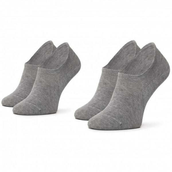 Set di 2 paia di calzini corti unisex TOMMY HILFIGER - 382024001 Middle Grey Melange 758