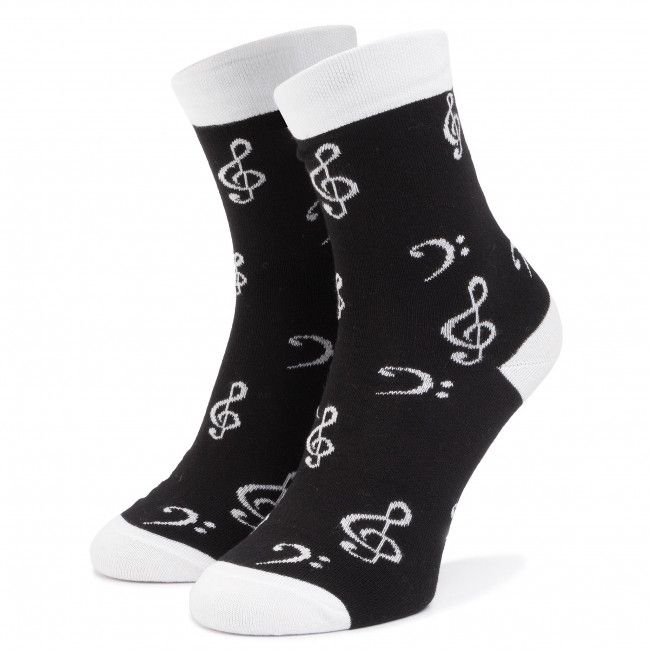 Calzini lunghi unisex CUP OF SOX - Czytaj Z Nóg B Bianco Nero