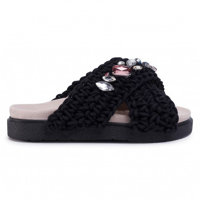 Ciabatte INUIKII - Women Woven Stones 70104-006 Black