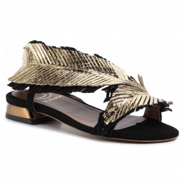 Sandali BALDOWSKI - D01988-3211-013 Zamsz Czarny/Coco Gold