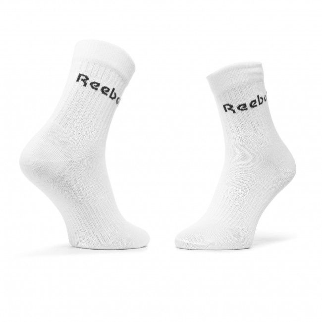 Set di 3 paia di calzini lunghi unisex Reebok - Act Core Mid Crew Sock 3P GC8669 MGreyh/Black/White