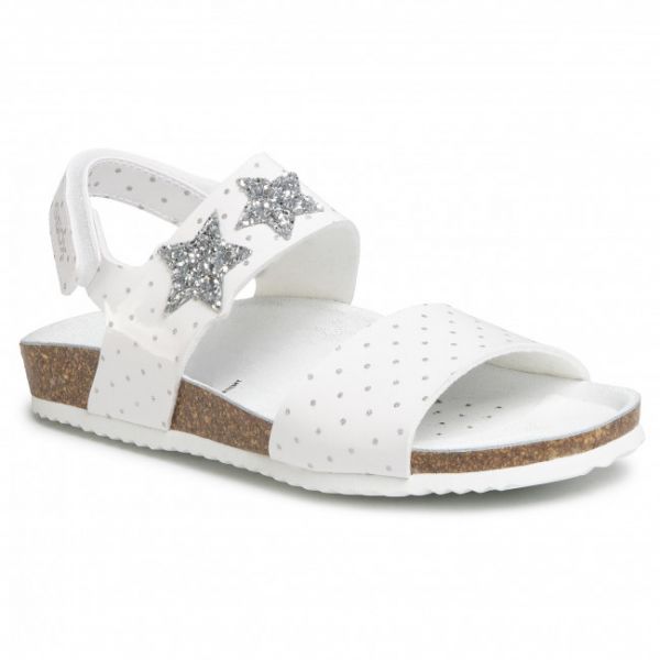 Sandali Geox - J Adriel G. A J028MA 0BCQD C0007 S White/Silver Sandali Geox - J Adriel G. A J028MA 0BCQD C0007 S White/Silver