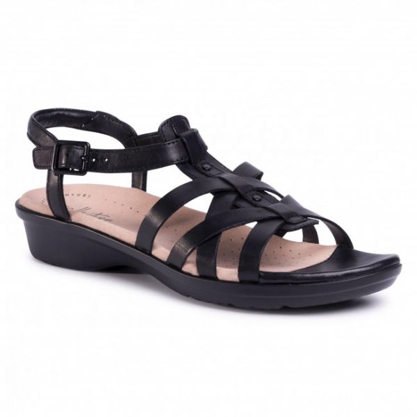 Sandali CLARKS - Loomis Katey 261408154 Black Leather Sandali CLARKS - Loomis Katey 261408154 Black Leather