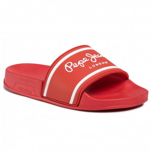 Ciabatte PEPE JEANS - Slider Logo Boys PBS70034 Red 255 Ciabatte PEPE JEANS - Slider Logo Boys PBS70034 Red 255