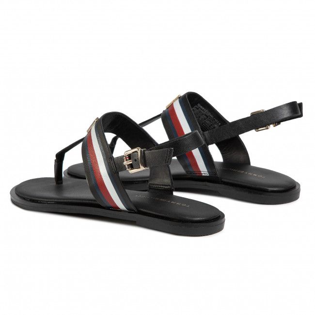 Sandali TOMMY HILFIGER - Corporate Letaher Fat Sandal FW0FW04840 Black BDS