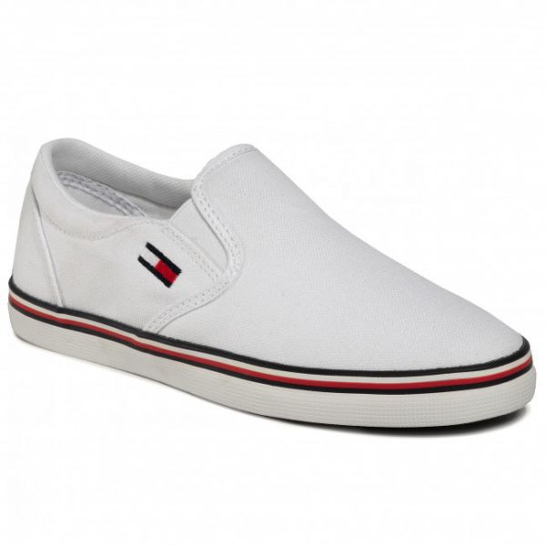 Scarpe sportive TOMMY JEANS - Essential Slip On Sneaker EN0EN00782 White YBS