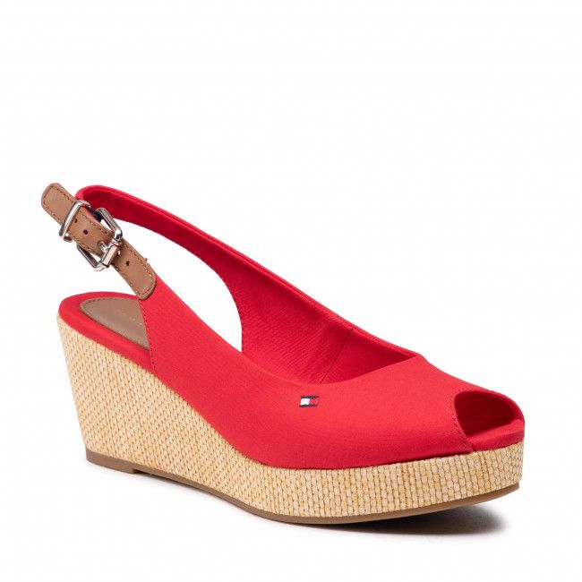Espadrillas TOMMY HILFIGER - Iconic Elba Sling Back Wedge FW0FW04788 Primary Red XLG