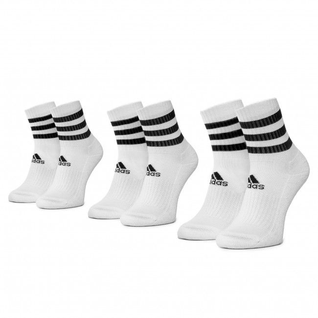 Set di 3 paia di calzini lunghi unisex adidas - 3S Csh Crw3p DZ9346 White/White/White
