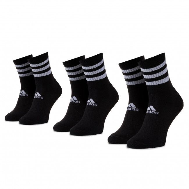 Set di 3 paia di calzini lunghi unisex adidas - 3s Csh Crw3p DZ9347 Black/Black/Black