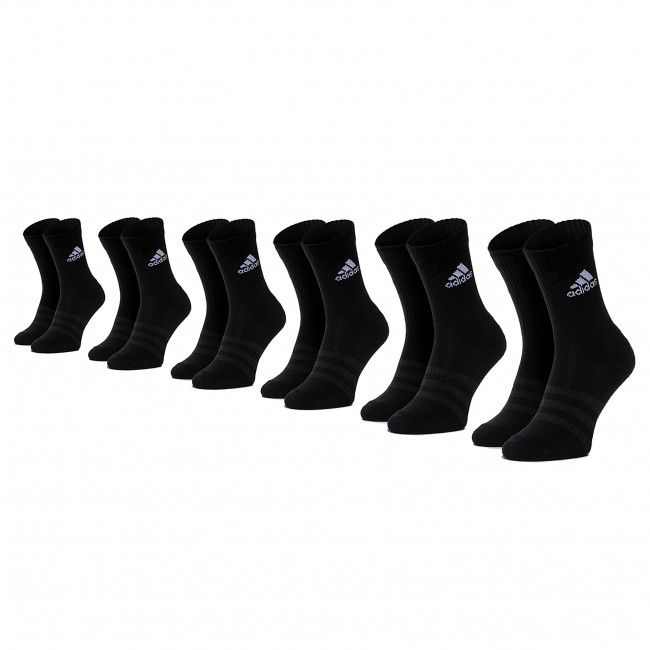 Set di 6 paia di calzini lunghi unisex adidas - Cush Crw 6Pp DZ9354 Nero