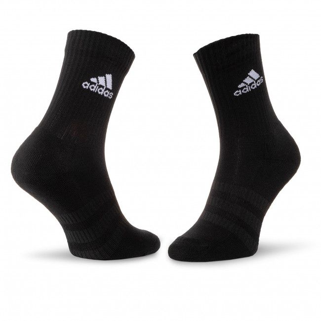 Set di 3 paia di calzini lunghi unisex adidas - Cush Crw 3Pp DZ9355 Mgreyh/Mgreyh/Black