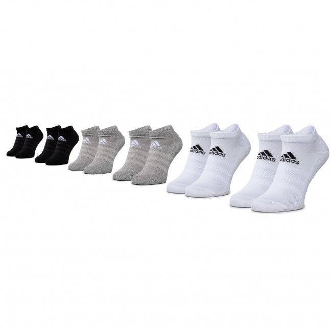 Set di 6 paia di calzini corti unisex adidas - Cush Low 6Pp DZ9380 Mgreyh/Mgreyh/White