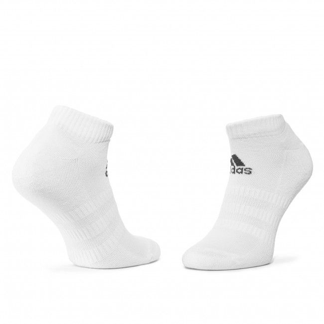 Set di 3 paia di calzini corti unisex adidas - Cush Low 3Pp DZ9384 White/White/White