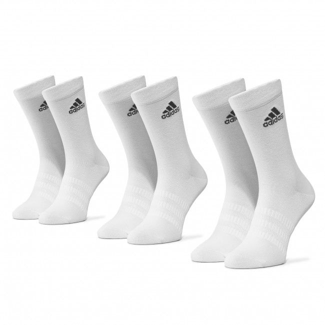 Set di 3 paia di calzini lunghi unisex adidas - Light Crew 3Pp DZ9393 White/White/White