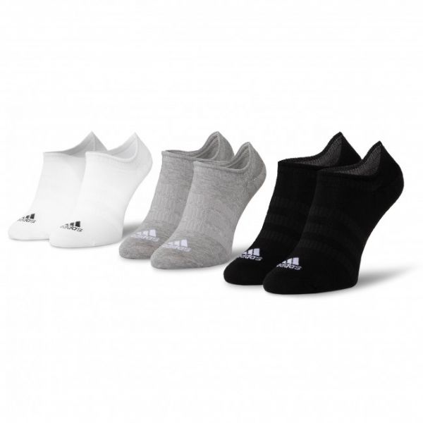 Set di 3 paia di calzini corti unisex adidas - Light Nosh 3PP DZ9414 Mgreyh/White/Black