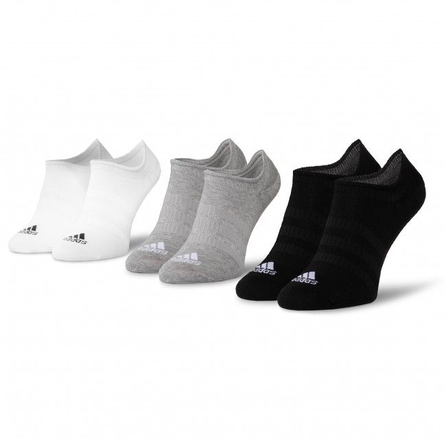 Set di 3 paia di calzini corti unisex adidas - Light Nosh 3PP DZ9414 Mgreyh/White/Black
