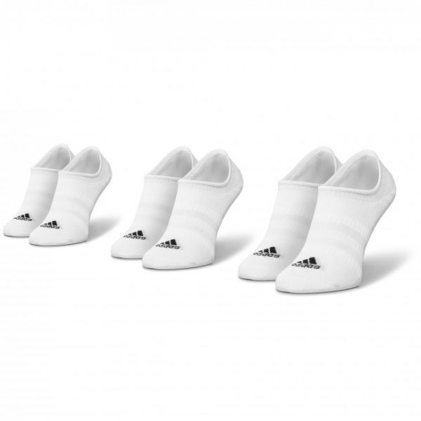 Set di 3 paia di pedulini unisex adidas - Light Nosh 3PP DZ9414 White/White/White